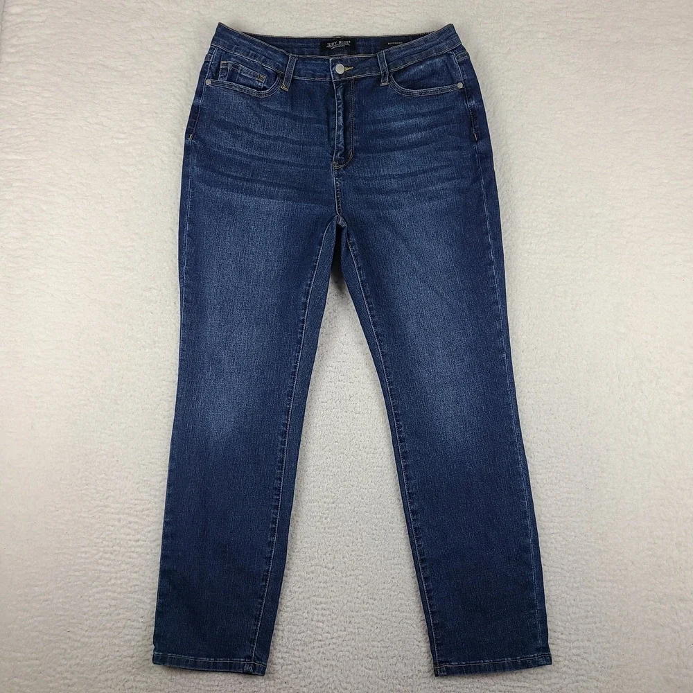 Judy Blue Jeans Womens 15/32 Blue Boyfriend Dark Wash Denim JB88608